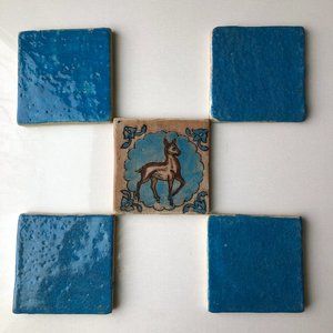 Hand painted Tuscan Italian Tiles Fawn Ceramic